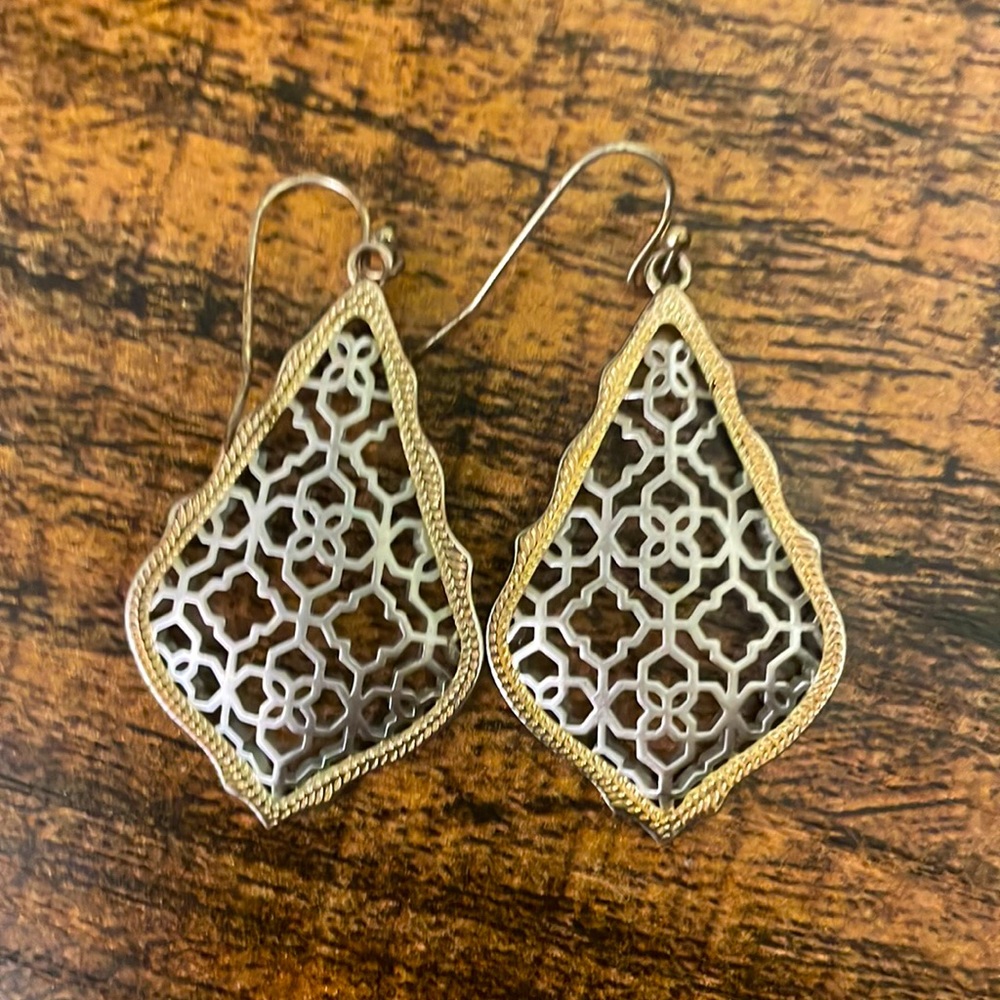 Addie Gold Drop Earrings in Silver/Gold